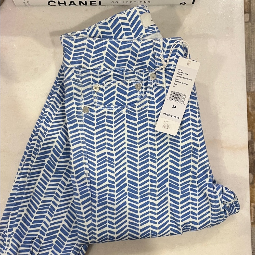VINEYARD VINES JAMIE HIGH RISE CHEVRON Jeans Size 24 Brand new